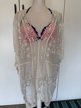 Cupshe White Crochet Lace Swim Cover-Up